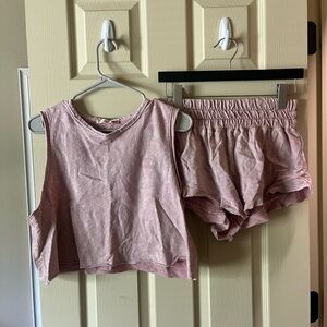 matching short and tank top set, top size small, bottoms size medium